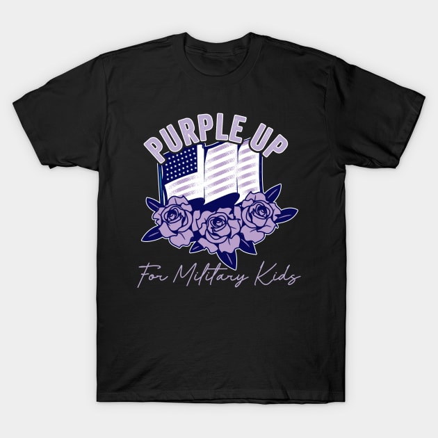 Month of Military Child Military Kid Strong Purple Up T-Shirt by Funkrafstik